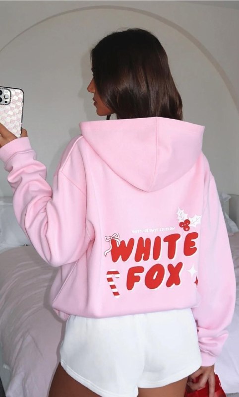 WHlTE F0X burgundy hoddie