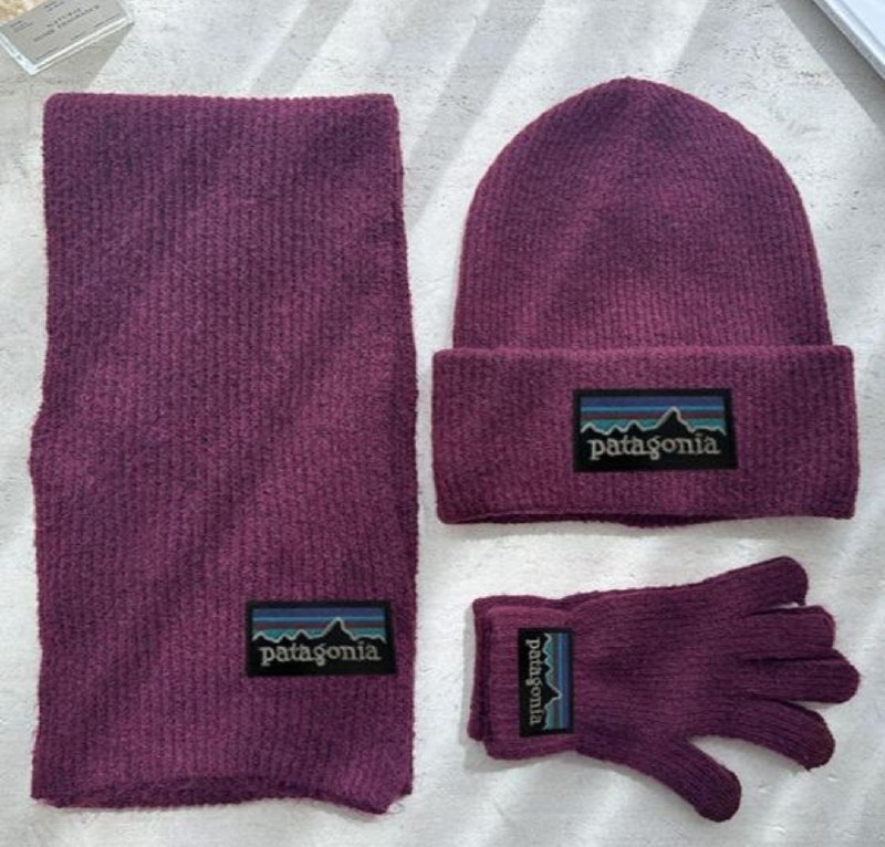 Patagonia winter hat scarf and gloves set