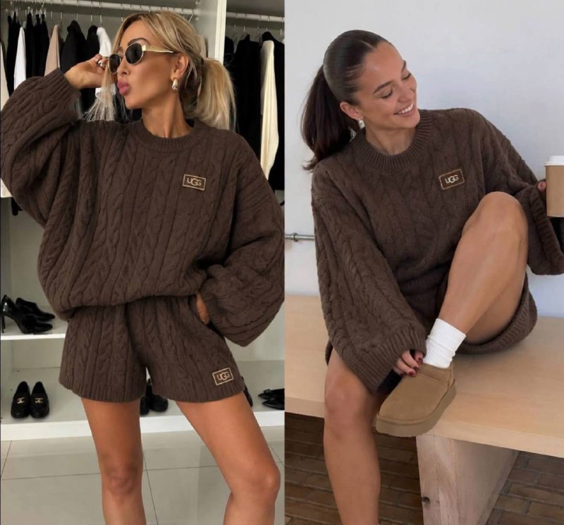 UGG knit shorts and jumper set