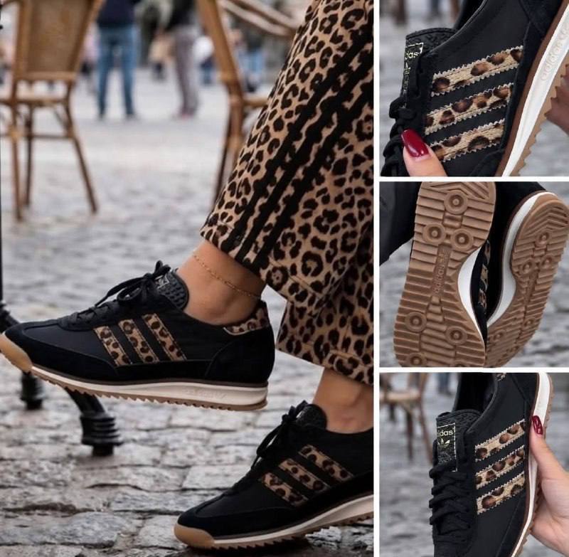 adidas SL 72 leopard trainers