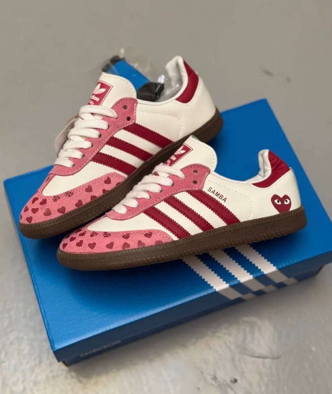 adidas Samba pink heart trainers