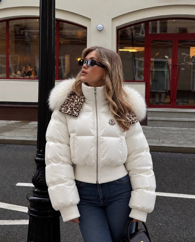 Moncler white puffer coat