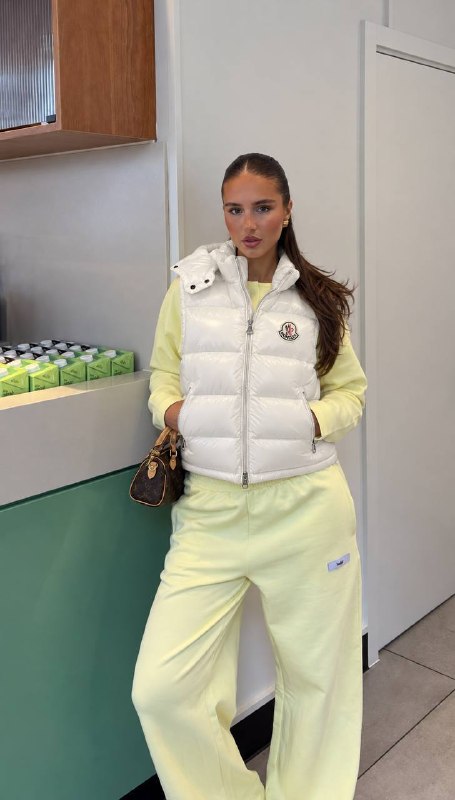 Moncler white puffer waistcoat