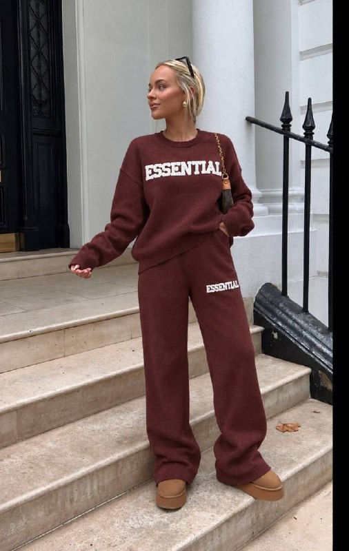 Essentials burgundy tracksuit