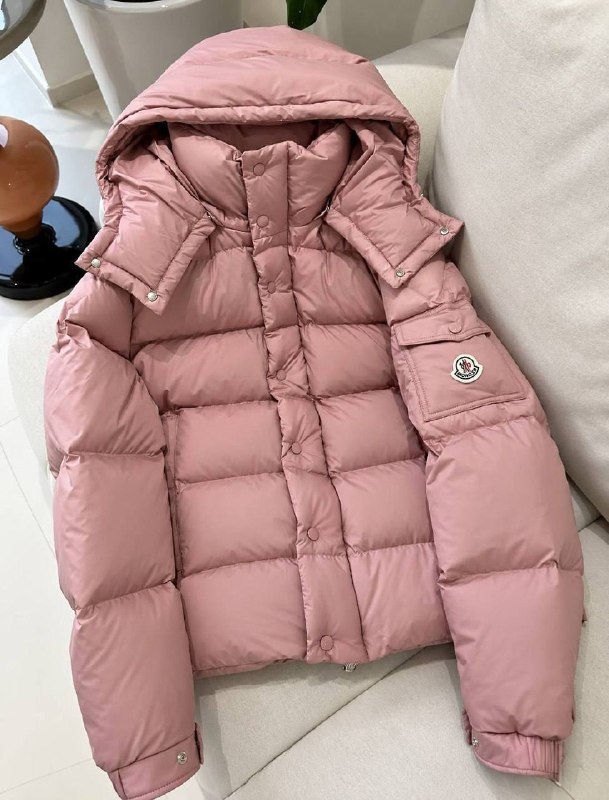 Moncler pink puffer jacket