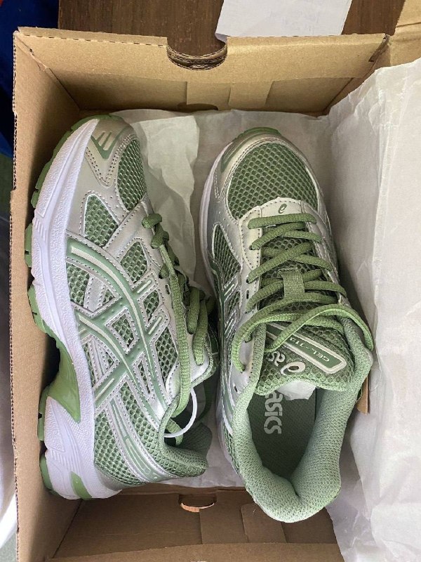 ASICS 1130 green trainers