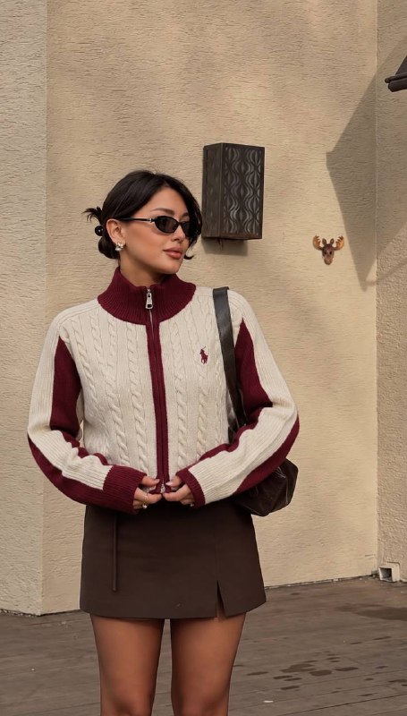 Polo Ralph Lauren cream and burgundy jacket