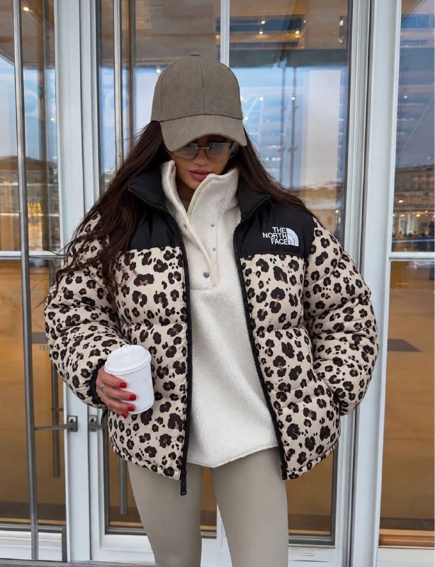 The North Face leopard jacket