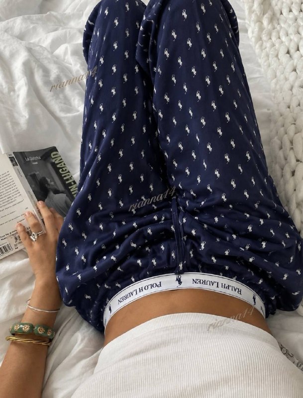 Polo Ralph Lauren navy patterned pyjama trousers