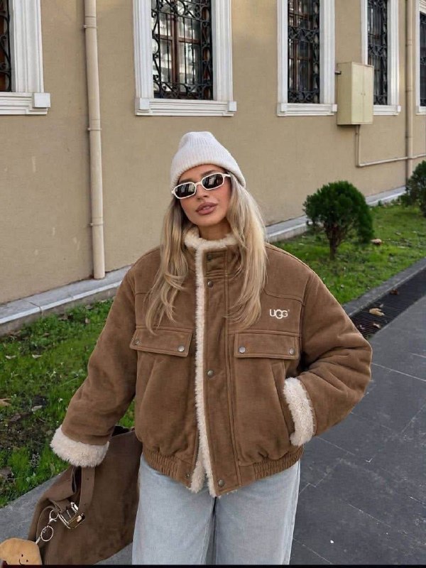 UGG marró fleece jaqueta