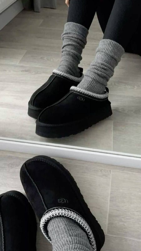 UGG black platform slippers