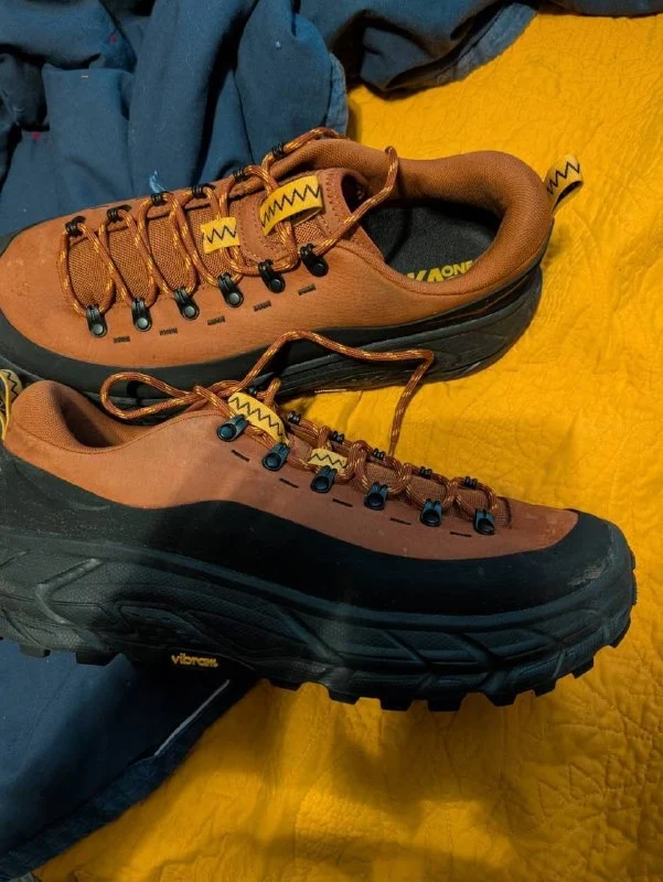 HOKA Tor Summit orange and black shoes