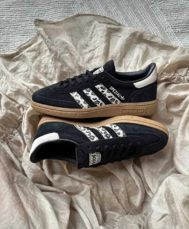 adidas Handball Spezial black leopard trainers