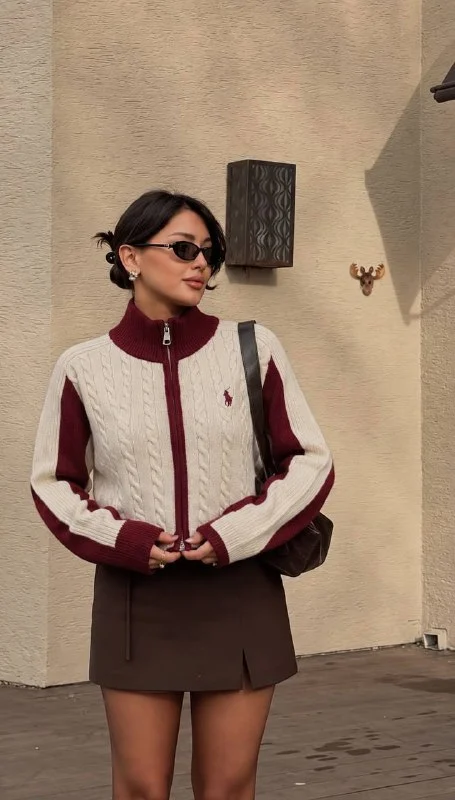 Polo Ralph Lauren cream and burgundy jacket