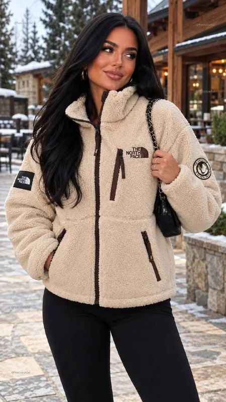 The North Face cream fleece jacket