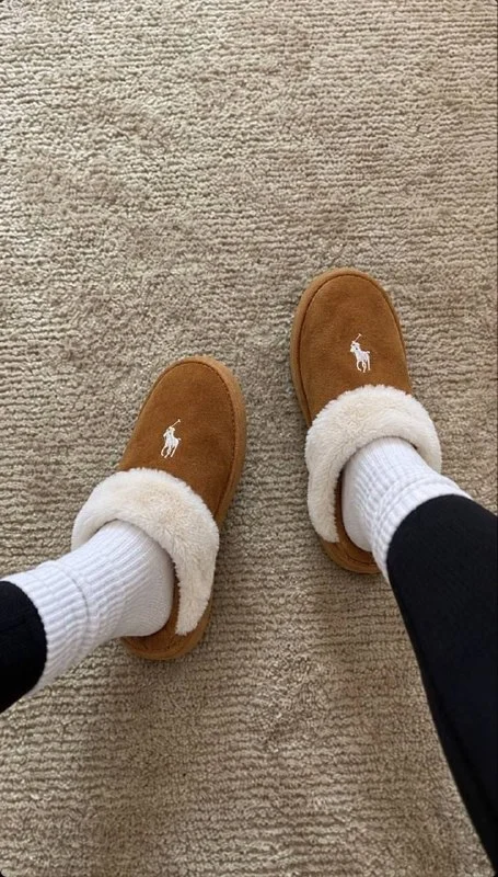 Polo Ralph Lauren tan slippers