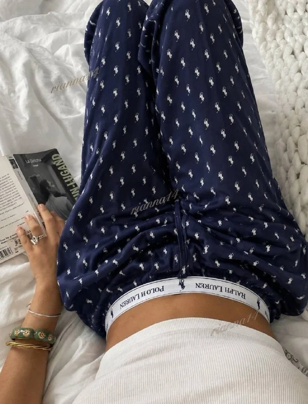Polo Ralph Lauren navy patterned pyjama trousers