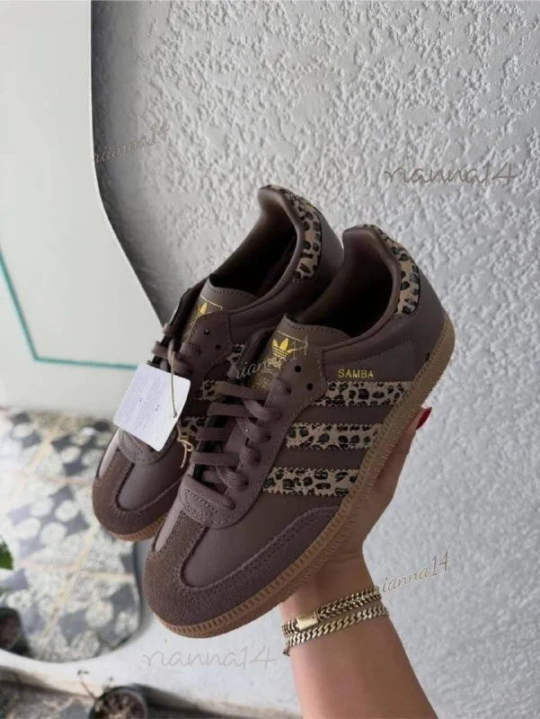 adidas Samba leopard trainers