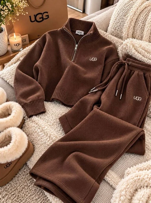 UGG brown cardigan and trousers set