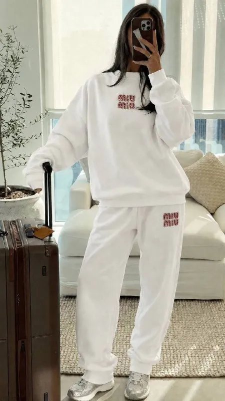 MIU MIU white sweatshirt and joggers